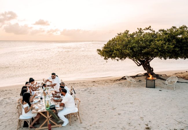 Aruba Private Beach Dinner Set Up